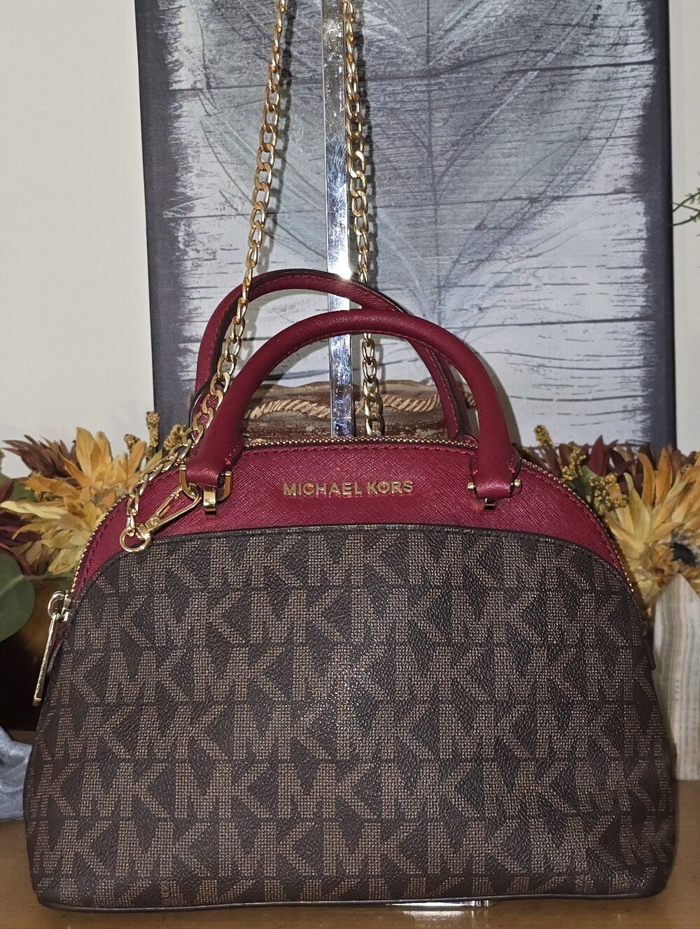 MICHAEL MIchael Kors Emmy Dome Satchel Purse EUC